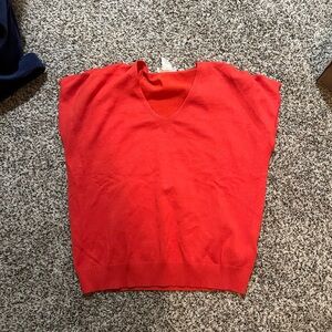 Vibrant Red Sleeveless Sweater